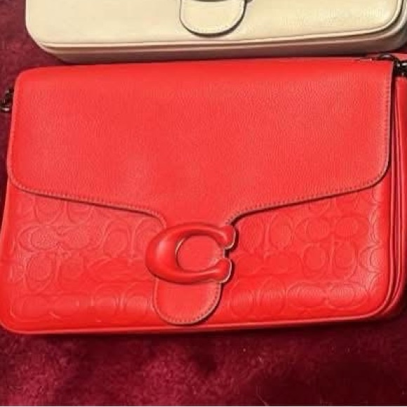 Coach Full Size Tabby Messenger Red Signature Leather
